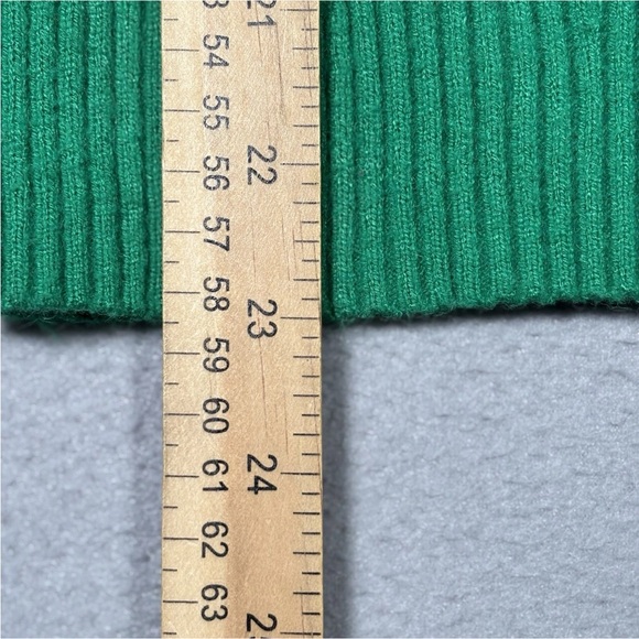 Maeve Anthropologie Puff Sleeve Knit Blouse Womes Small Green Mock Neck - Picture 2 of 8